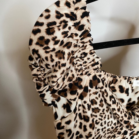 Cap Sleeve Leopard Print Mini Dress - Picture 2 of 6